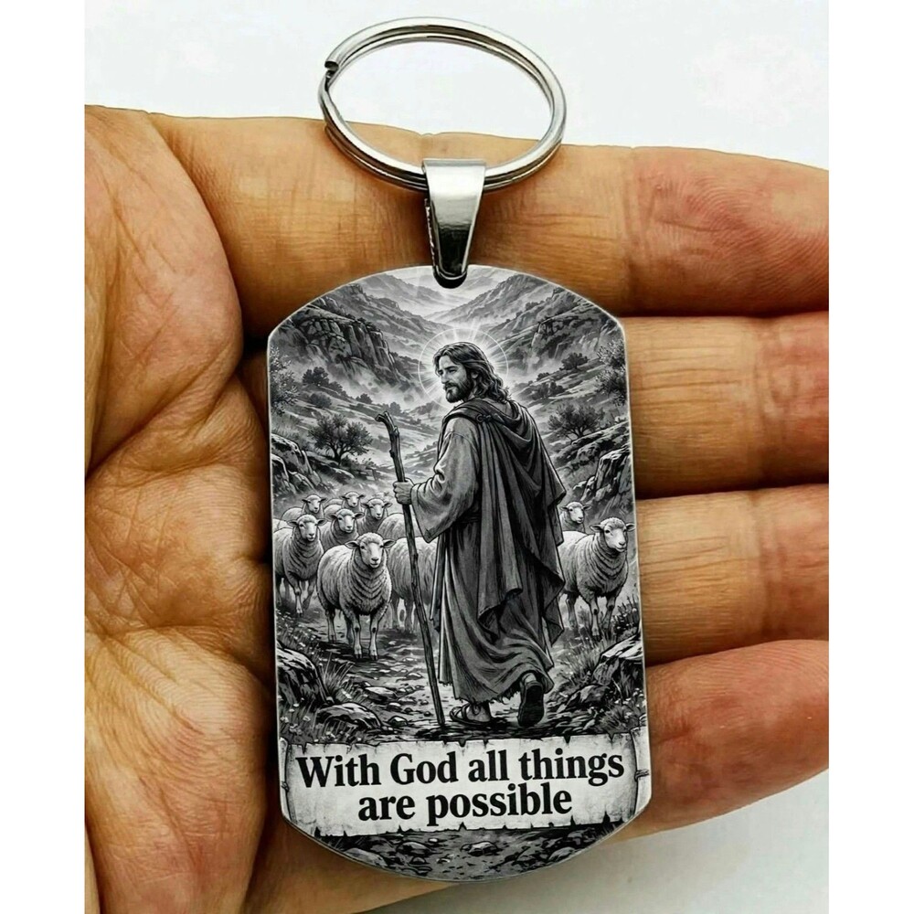 Possible God Lord Jesus Christ Stainless Keychain Reminder Faith Bless